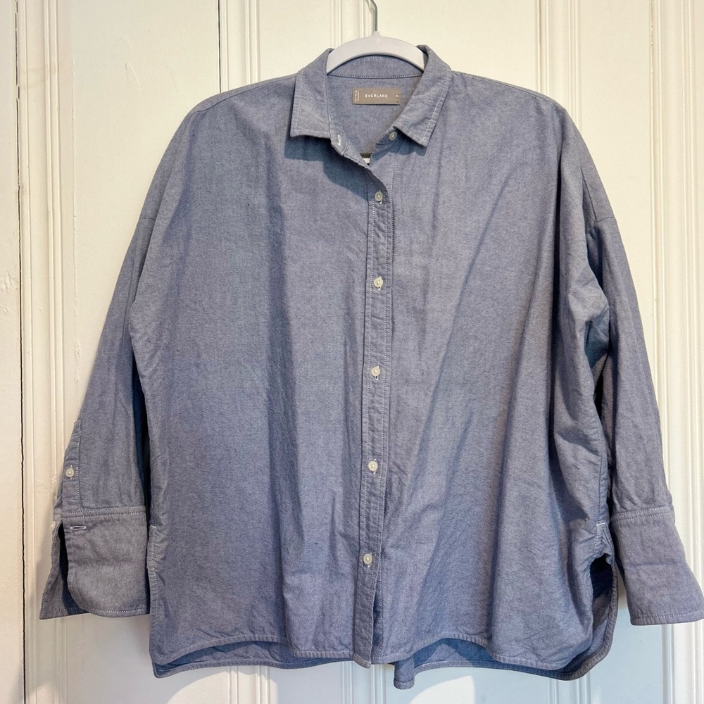 Everlane  boxy Oxford button up shirt. Sz 8